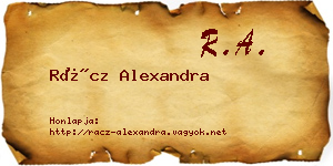 Rácz Alexandra névjegykártya