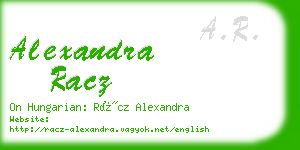 alexandra racz business card